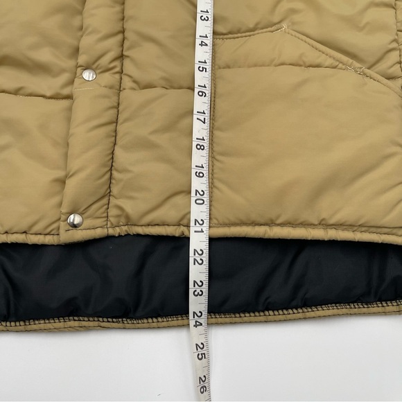 VTG 80s Puffer Vest Mens XL Blue Tan Two Tone Quilted Insulated Outdoors Snap - Picture 10 of 15